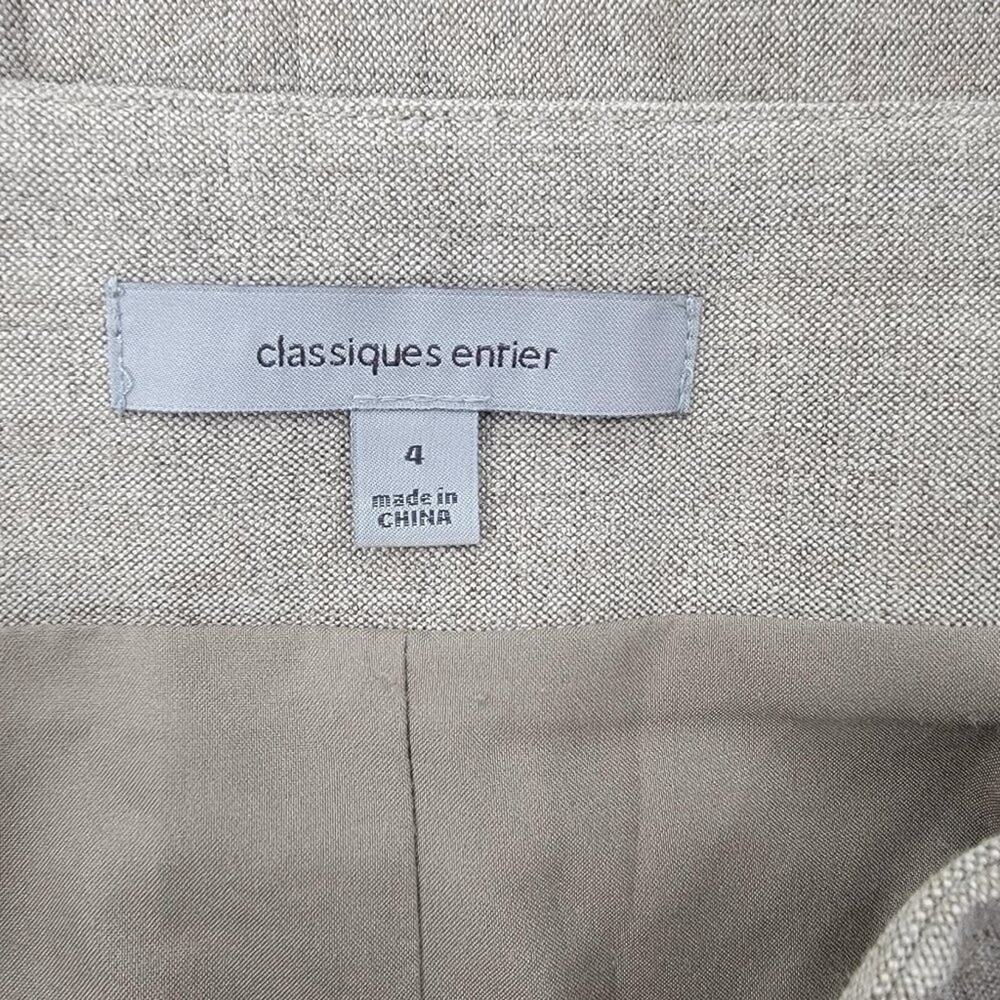Classiques Entier Pencil Skirt Waist Belt Beige Side Zip Vent Size 4 - Picture 6 of 7